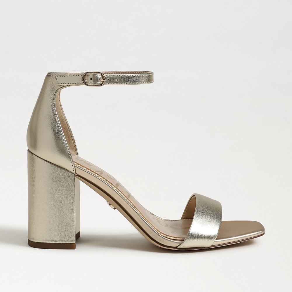 Sam Edelman Metallic Gold Block Heels